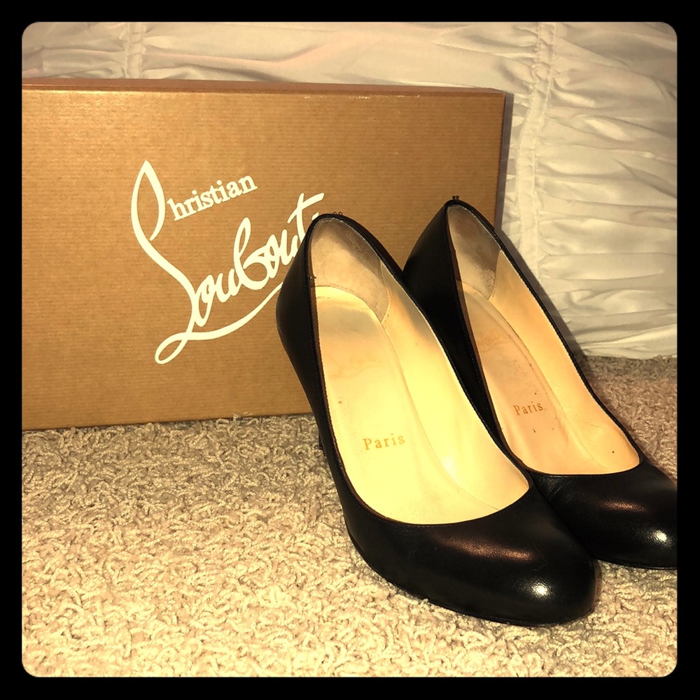 Christian Louboutin Simple Black Leather Pump